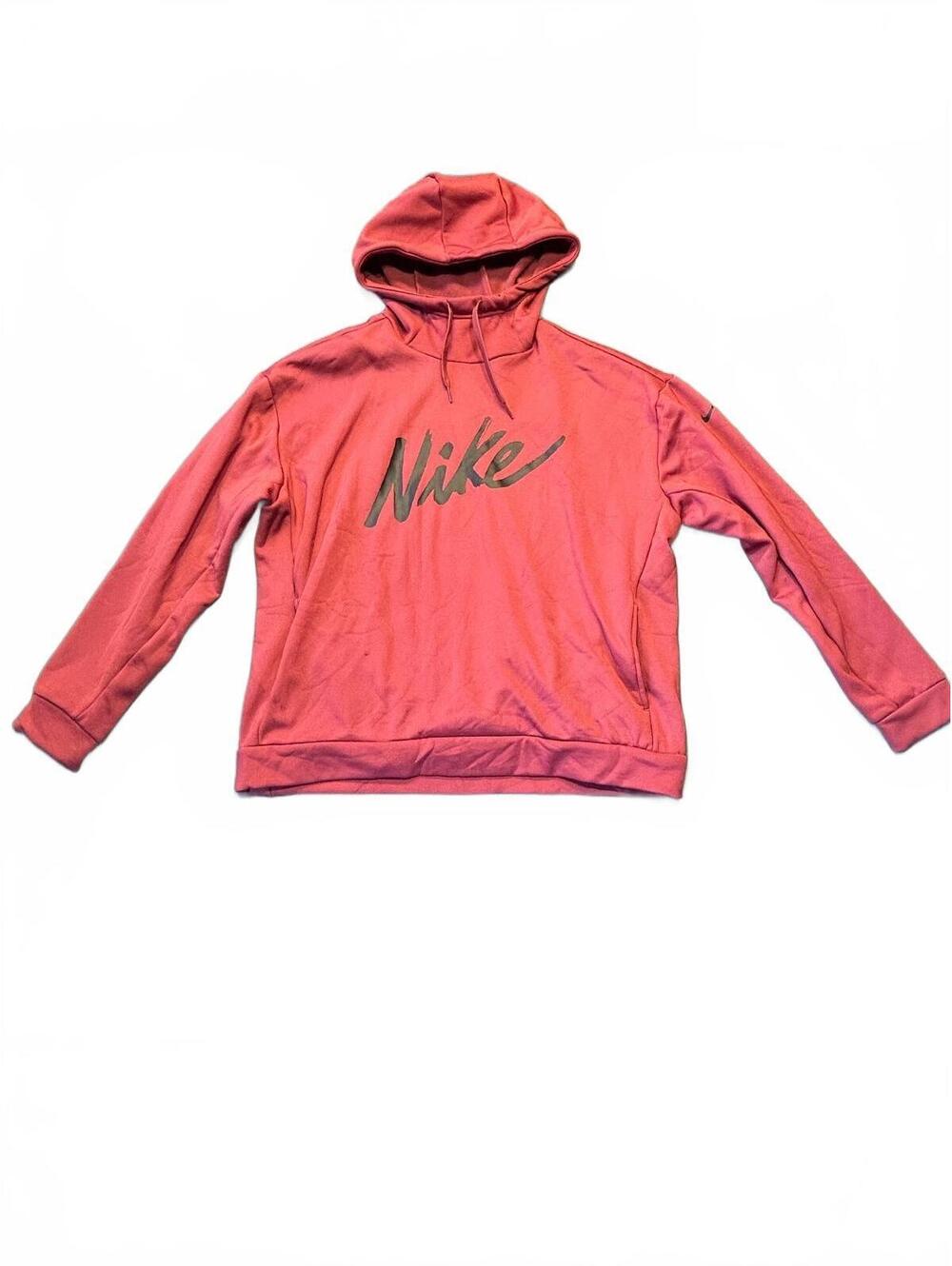 Nike Red Pullover Hoodie with Black Logo, Size Medium